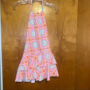 𝅺Girls Lands’end halter ruffle 1 piece swimsuit size 16